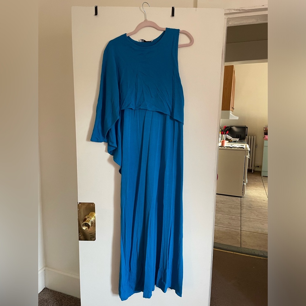 Blue One Shoulder Evening Dress, Zara size L